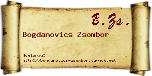 Bogdanovics Zsombor névjegykártya