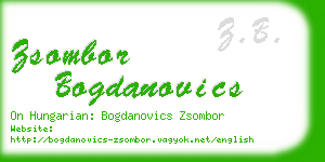 zsombor bogdanovics business card
